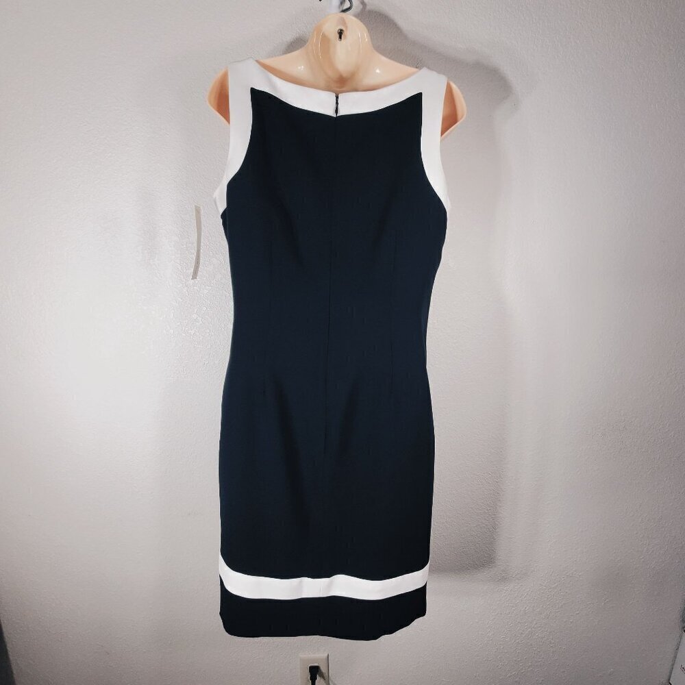Amanda Smith Womens Black & White Sleeveless Sheath Dress Size 12 Stylish - Picture 12 of 12